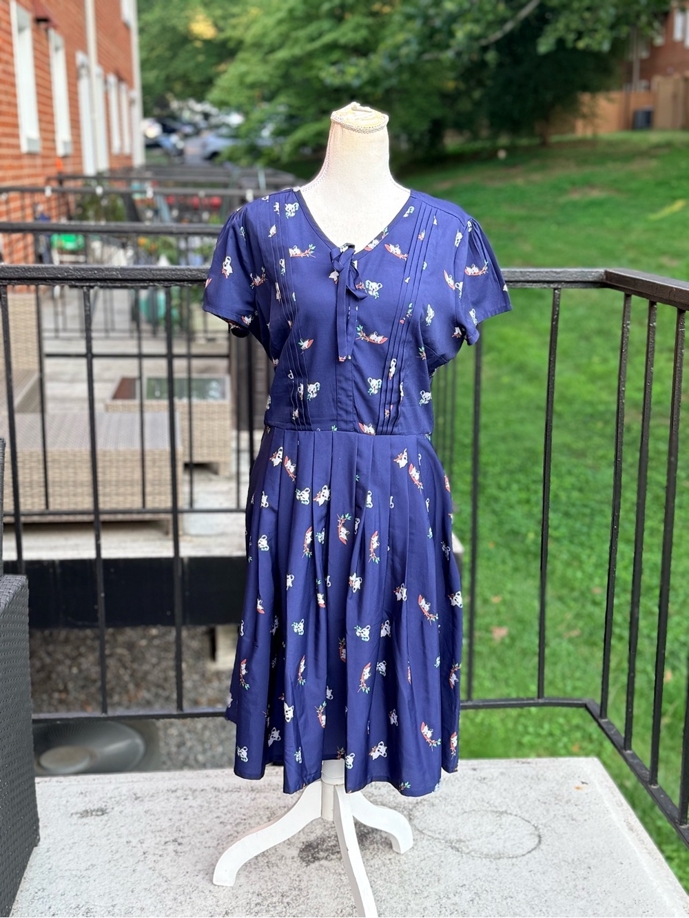 ModCloth Koala Print Dress Size 12 - Picture 8 of 10
